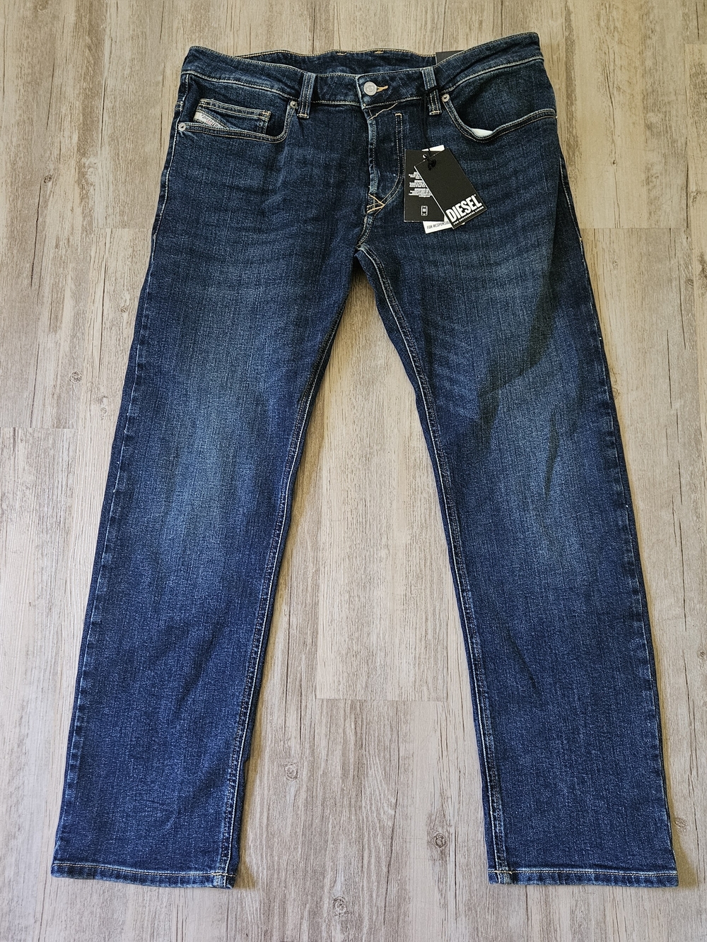 NWT Diesel Industry Men’s Indigo Safado Straight Leg Demin Jeans 34x30